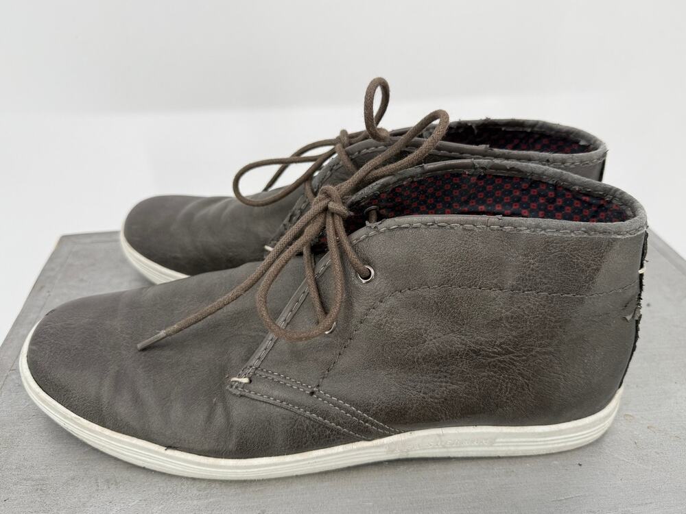 Ben Sherman Chukka Boots Gray Leather Men's Size 10.5 Casual Lace Up Minimalist